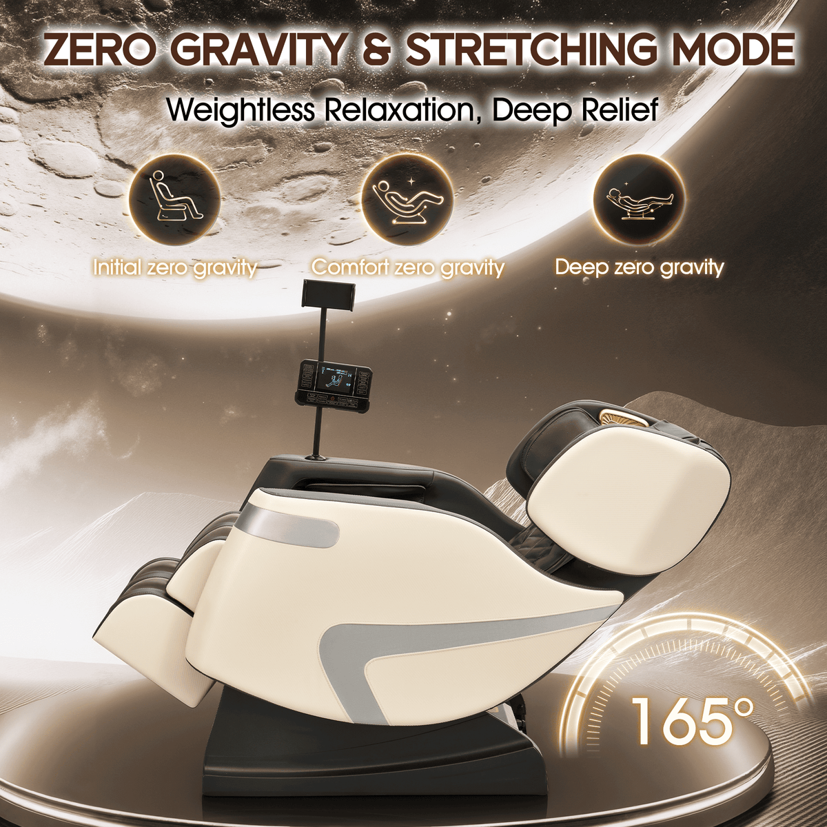 Smart 3D Zero Gravity Massage Chair-Wider Version-White & Gray