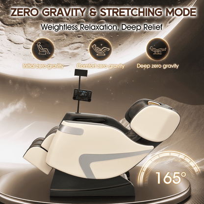 Smart 3D Zero Gravity Massage Chair-Wider Version-White & Gray