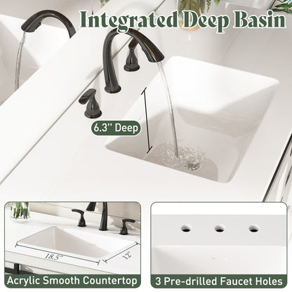 Bourbon Sliding Barn Vanity 24 inch Rustic White