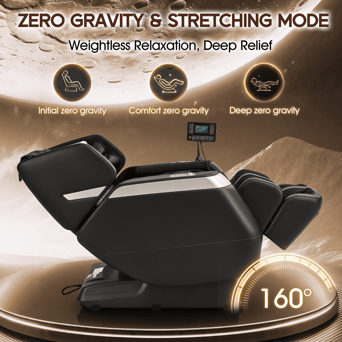 Smart 3D Zero Gravity Massage Chair-Wider Version-Black