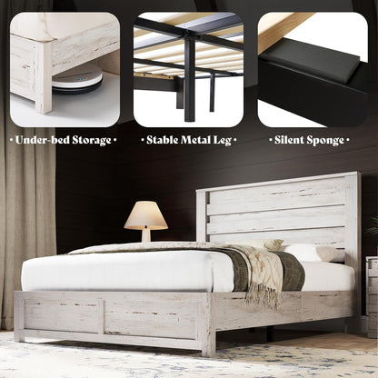 Sequoia Bedroom Set with Fluted Headboard-K-Distressed White