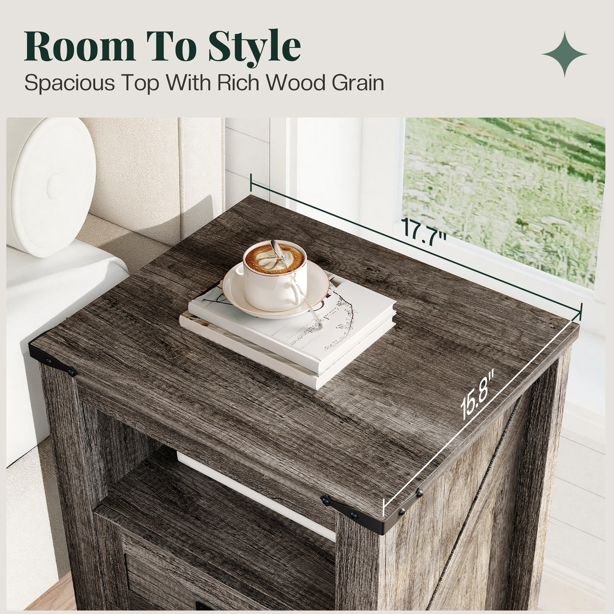 Hub Nightstand Set of 2 Amerlife Grey Oak