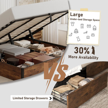 Cody Bedroom Storage Bed Set Queen Rustic Brown