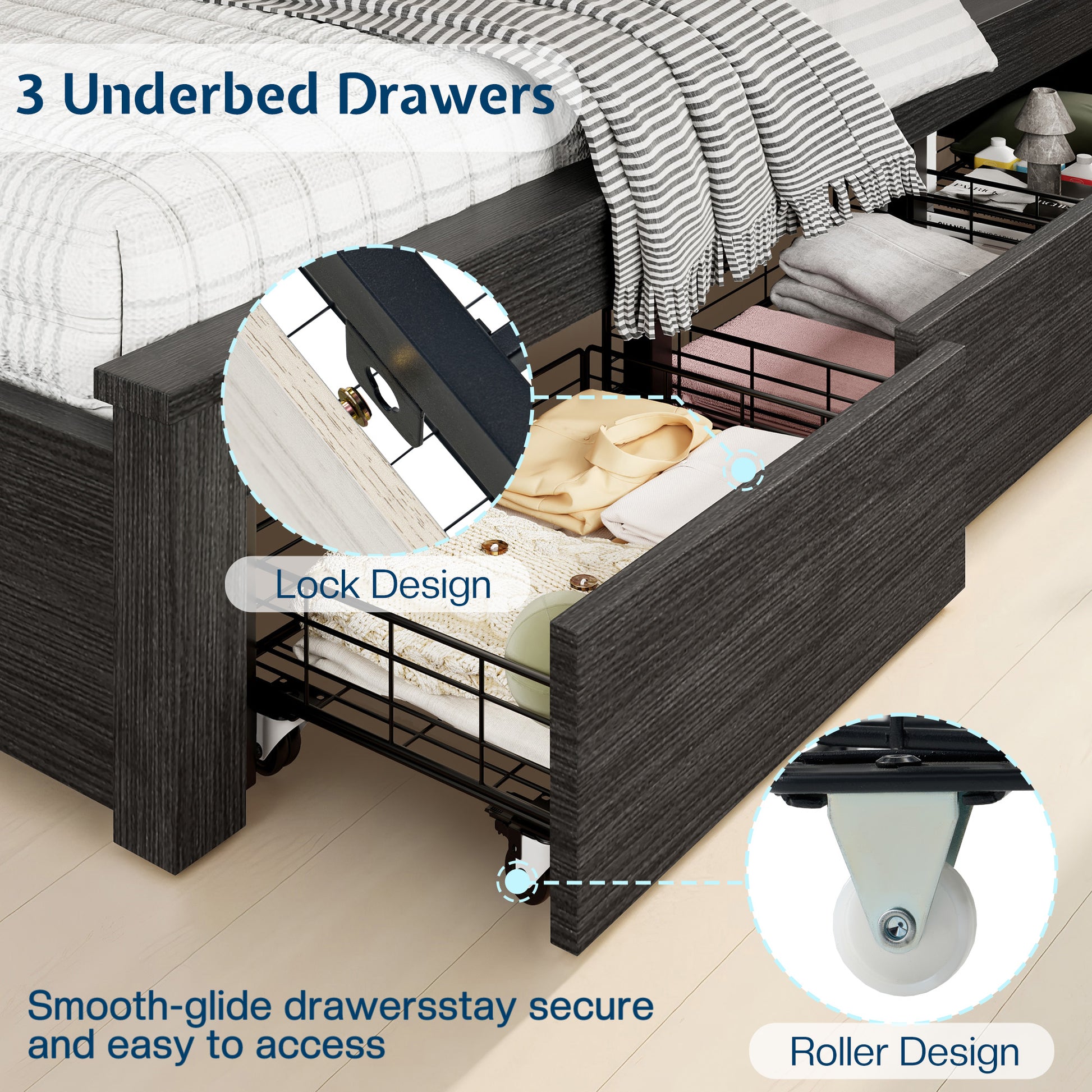 Beam Bed Frame Amerlife Twin / Black
