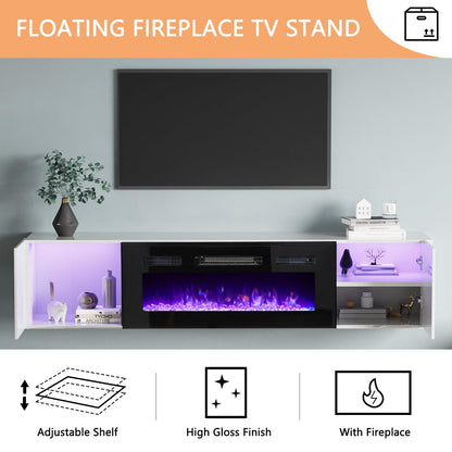 Photon Fireplace Wall Unit 68 " White