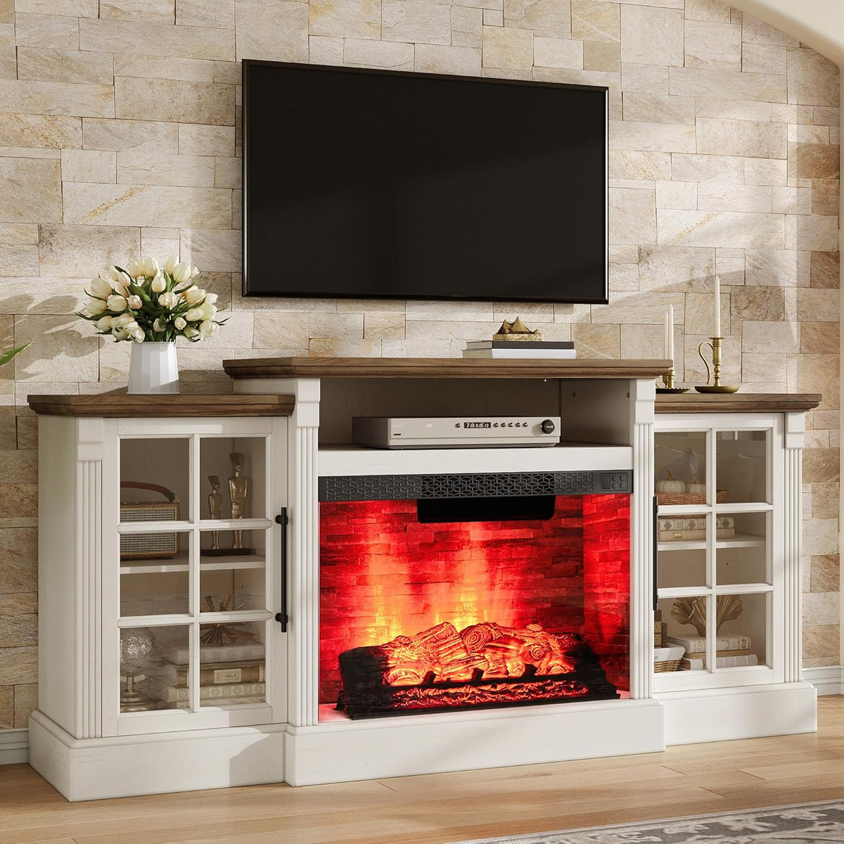 Everwood 70" Fireplace TV Stand Amerlife White