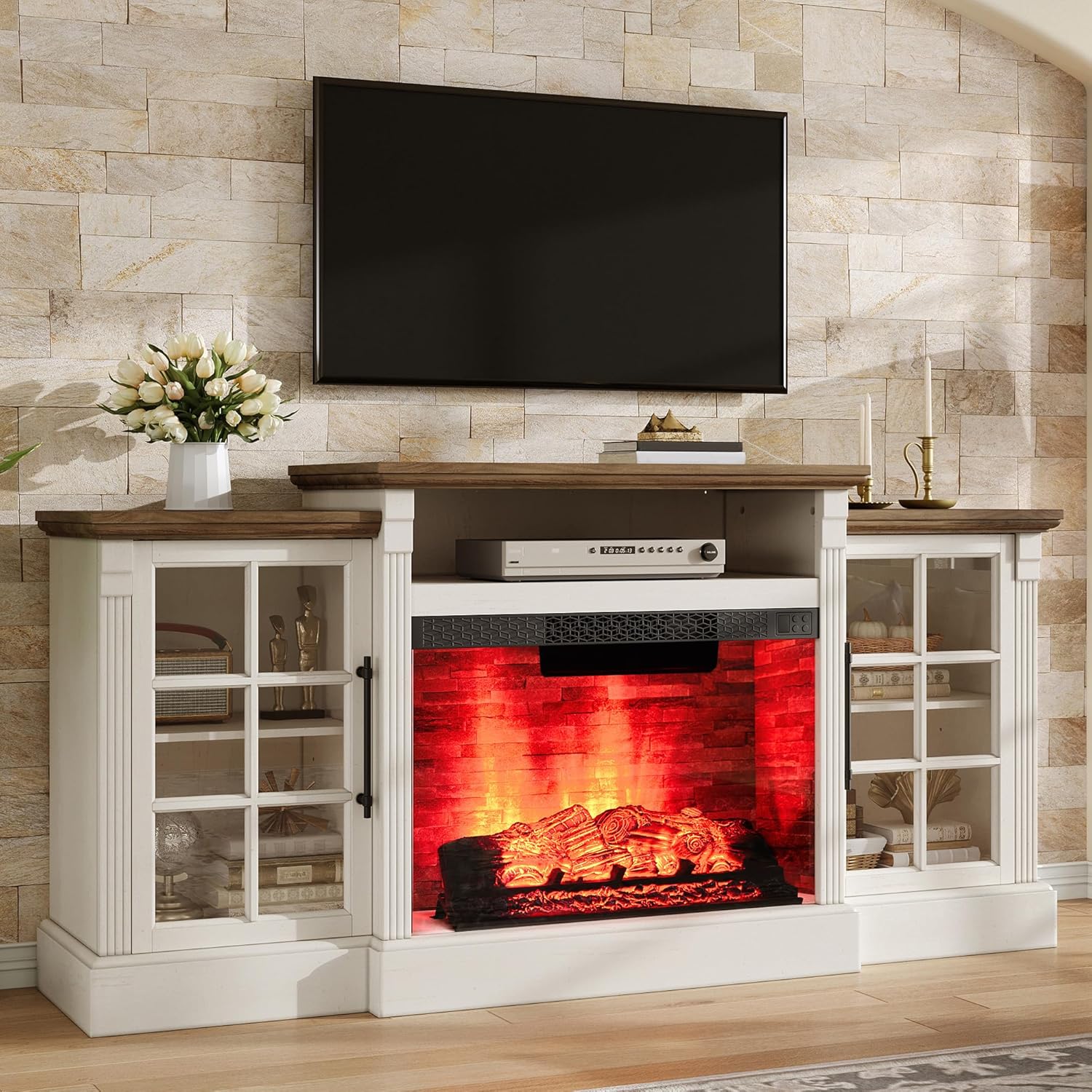 Everwood 70" Fireplace TV Stand Amerlife White