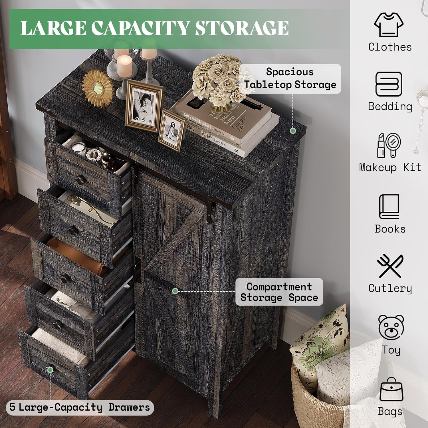 Alderman 3-Piece Bedroom Set Amerlife Full / Black Oak