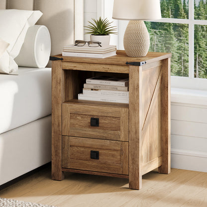 Hub Nightstand Set of 2 Amerlife Barnwood