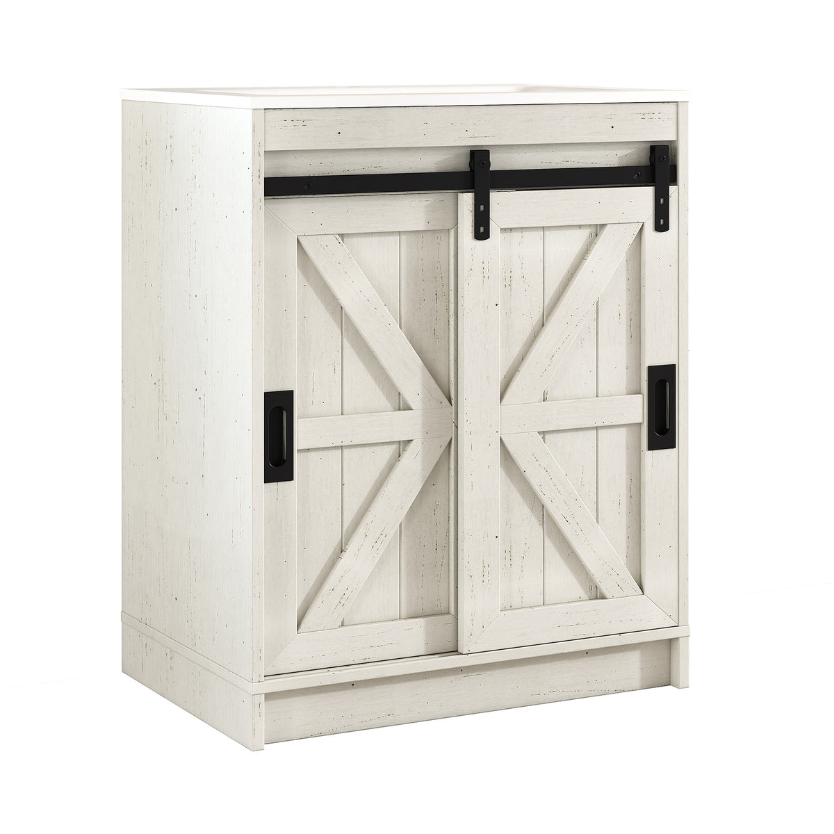 Bourbon Sliding Barn Vanity 24 inch Rustic White
