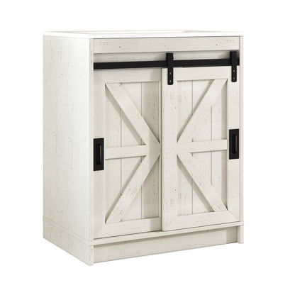 Bourbon Sliding Barn Vanity 24 inch Rustic White