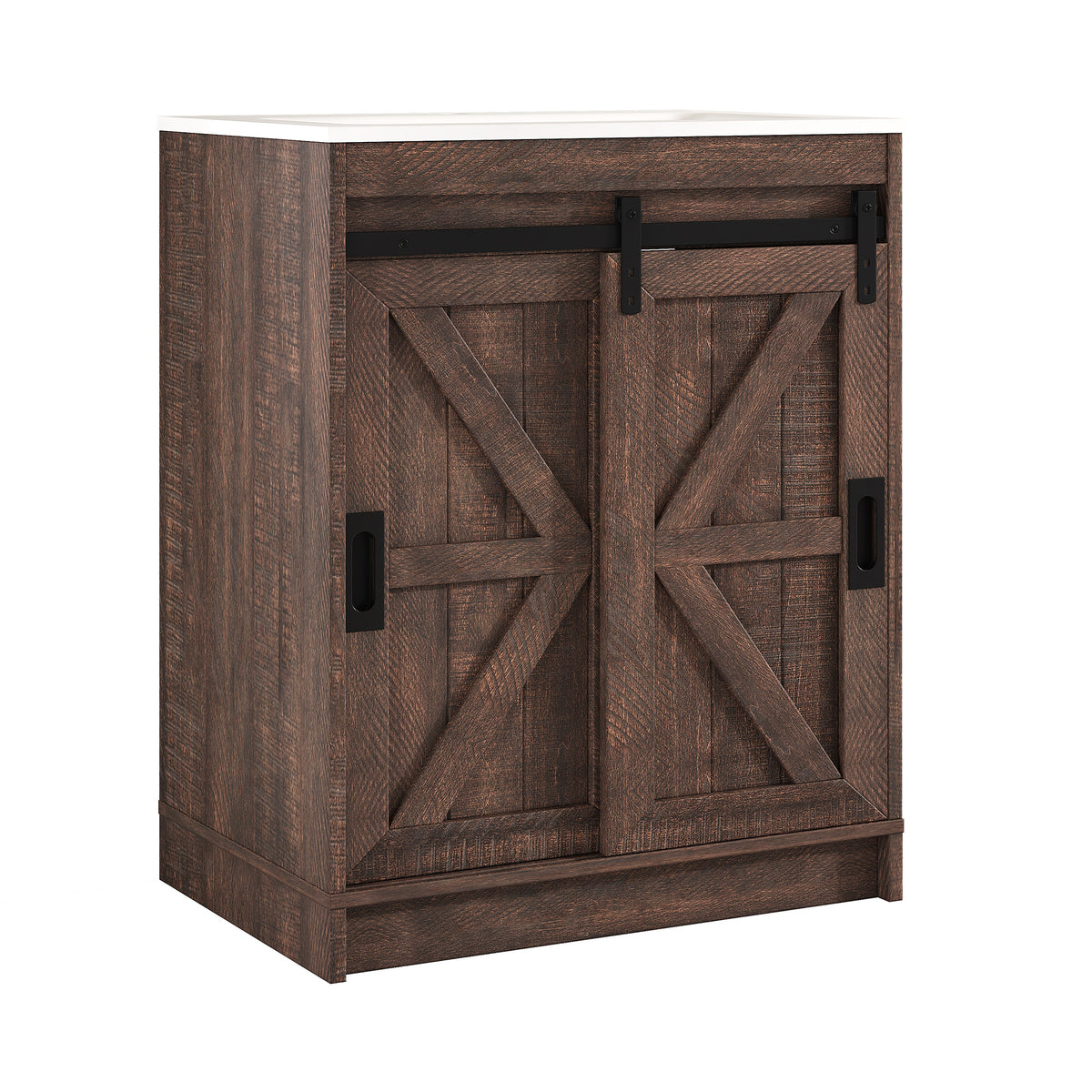 Bourbon Sliding Barn Vanity 24 inch Light Brown
