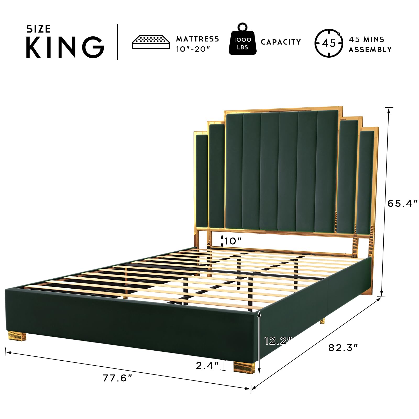 Majorelle King Bed Frame Amerlife