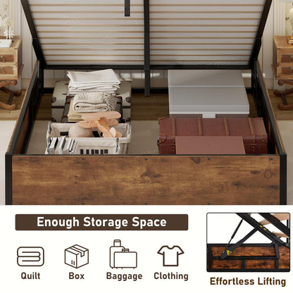 Cody Bedroom Storage Bed Set Full Rustic Brown