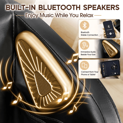 Smart 3D Zero Gravity Massage Chair-Wider Version-Black & Gold