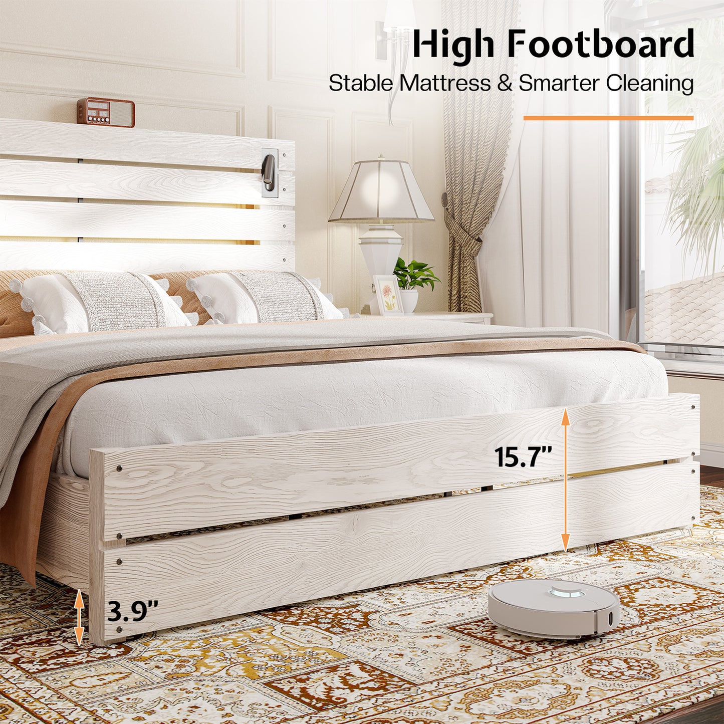 Ashford 51"H Bed Frame Amerlife / Ash White