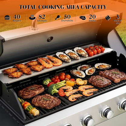 6-Burner Propane Grill Cart 