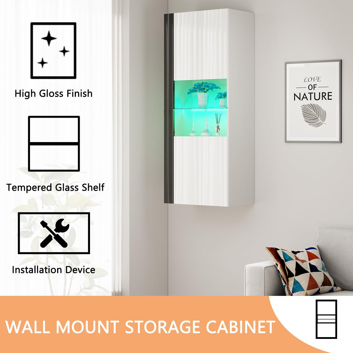 Photon Fireplace Wall Unit 68 " White