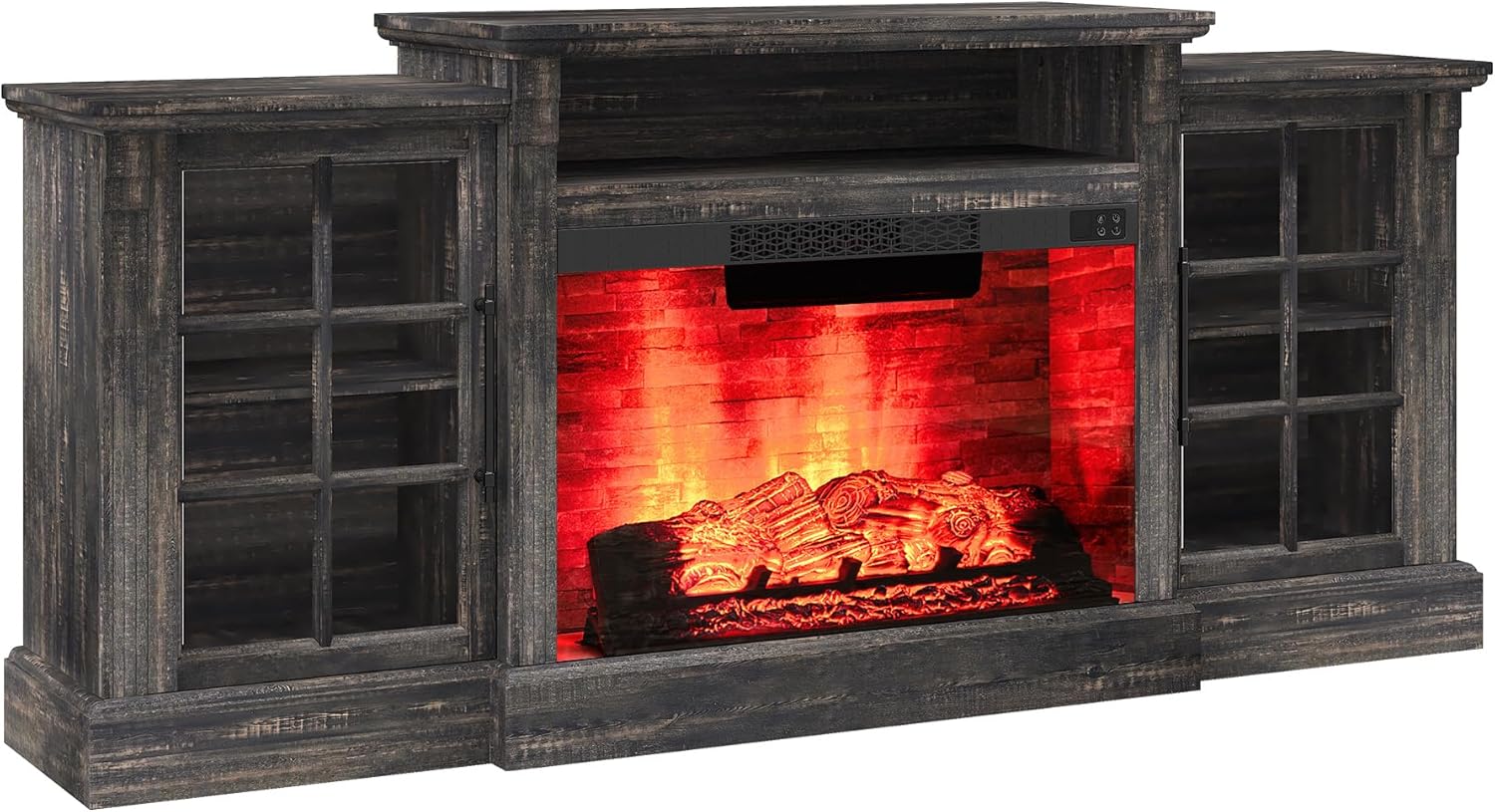 Everwood 70" Fireplace TV Stand Amerlife Dark Oak