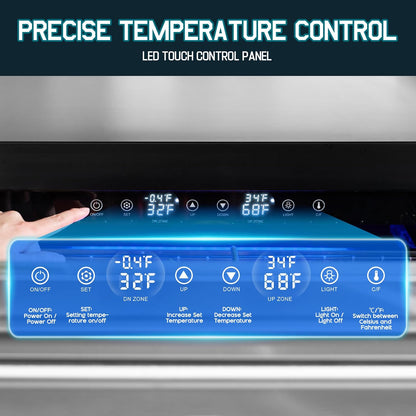 Chillbar Undercounter Drawer Refrigerator-24 Inch - 24 Inch - Dual Zone Mini Fridge
