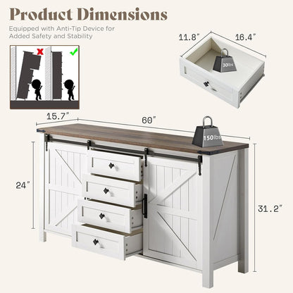 Alderman 4-Piece Bedroom Set Amerlife Full / Distressed White