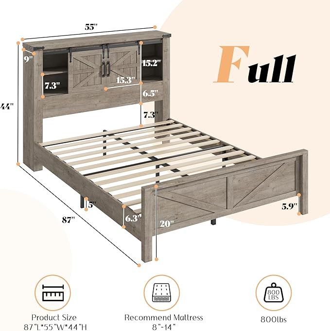 Alderman 3-Piece Bedroom Set Amerlife Full / Light Rustic Oak