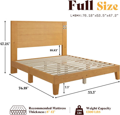 Fremont Wood Platform Bed Full size Natural