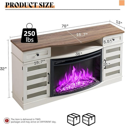 Travis 70" Fireplace TV Stand Amerlife
