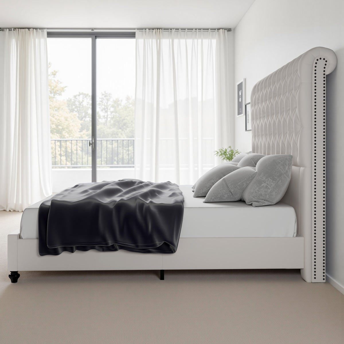 Curl Bed Frame Amerlife-Cream