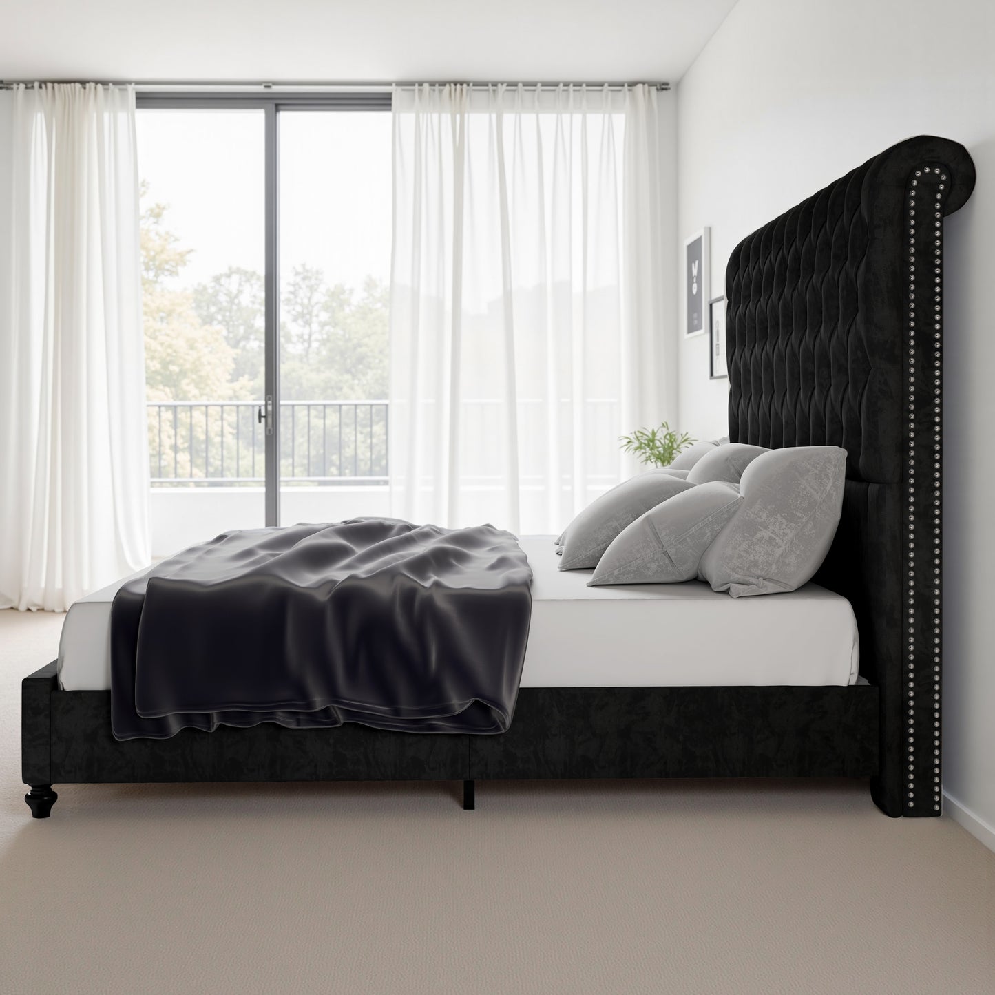 Curl Bed Frame Amerlife-Black