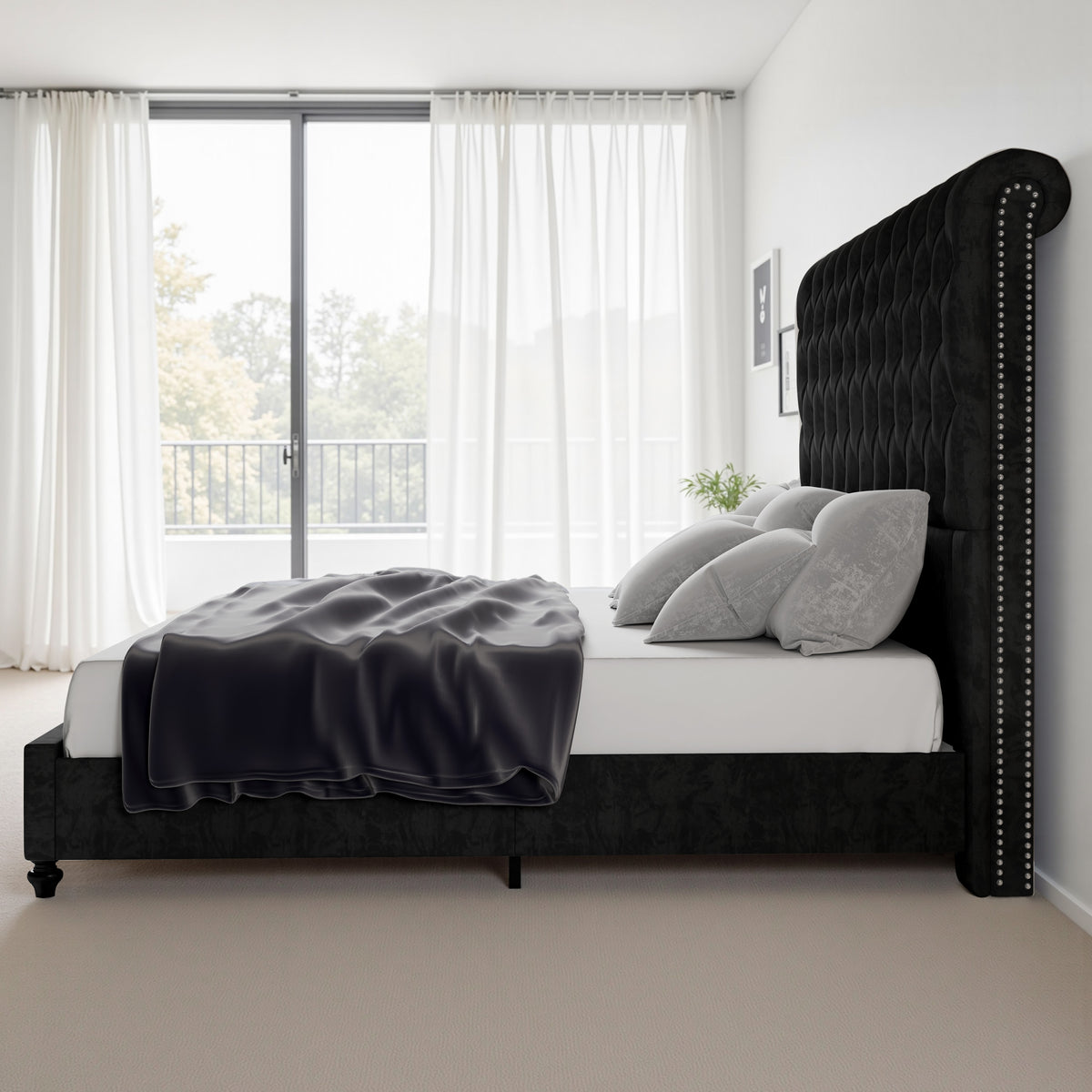 Curl Bed Frame Amerlife-Black