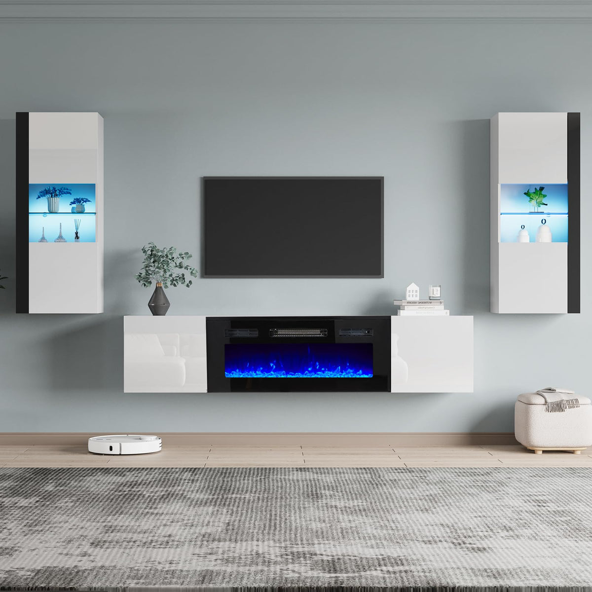 Photon Fireplace Wall Unit 68 " White