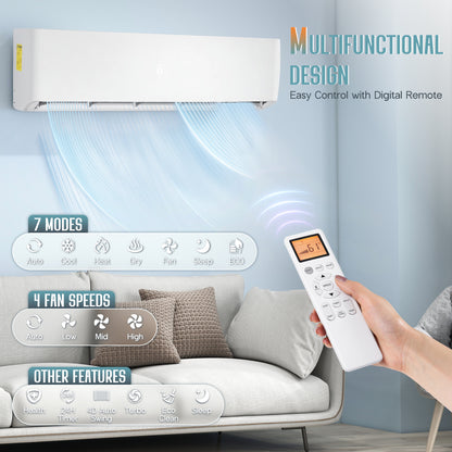 Whisper Ductless Mini Split AC and Heating System-36000BTU-220V