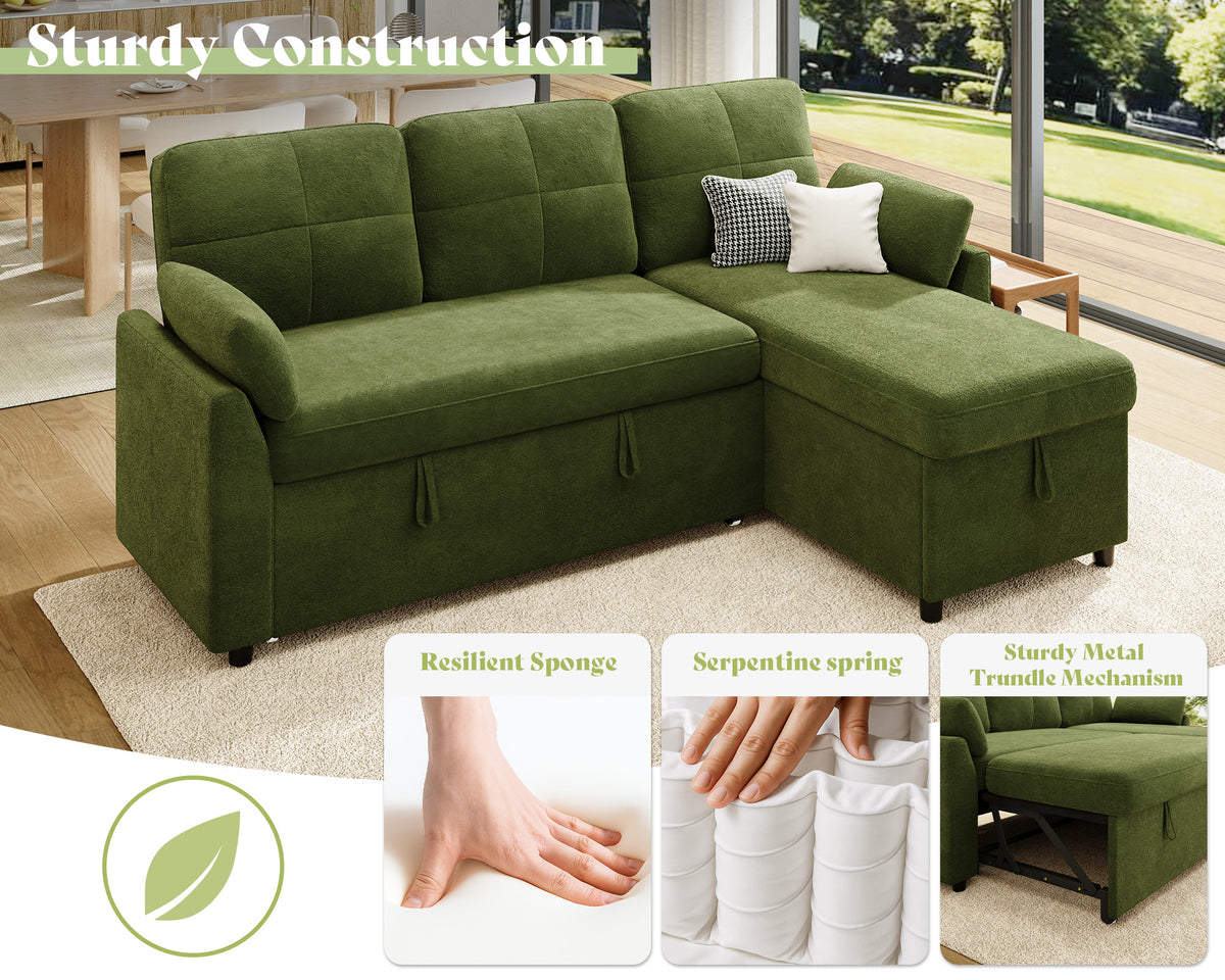 Vireli Convertible Sofa Bed Amerlife -Green