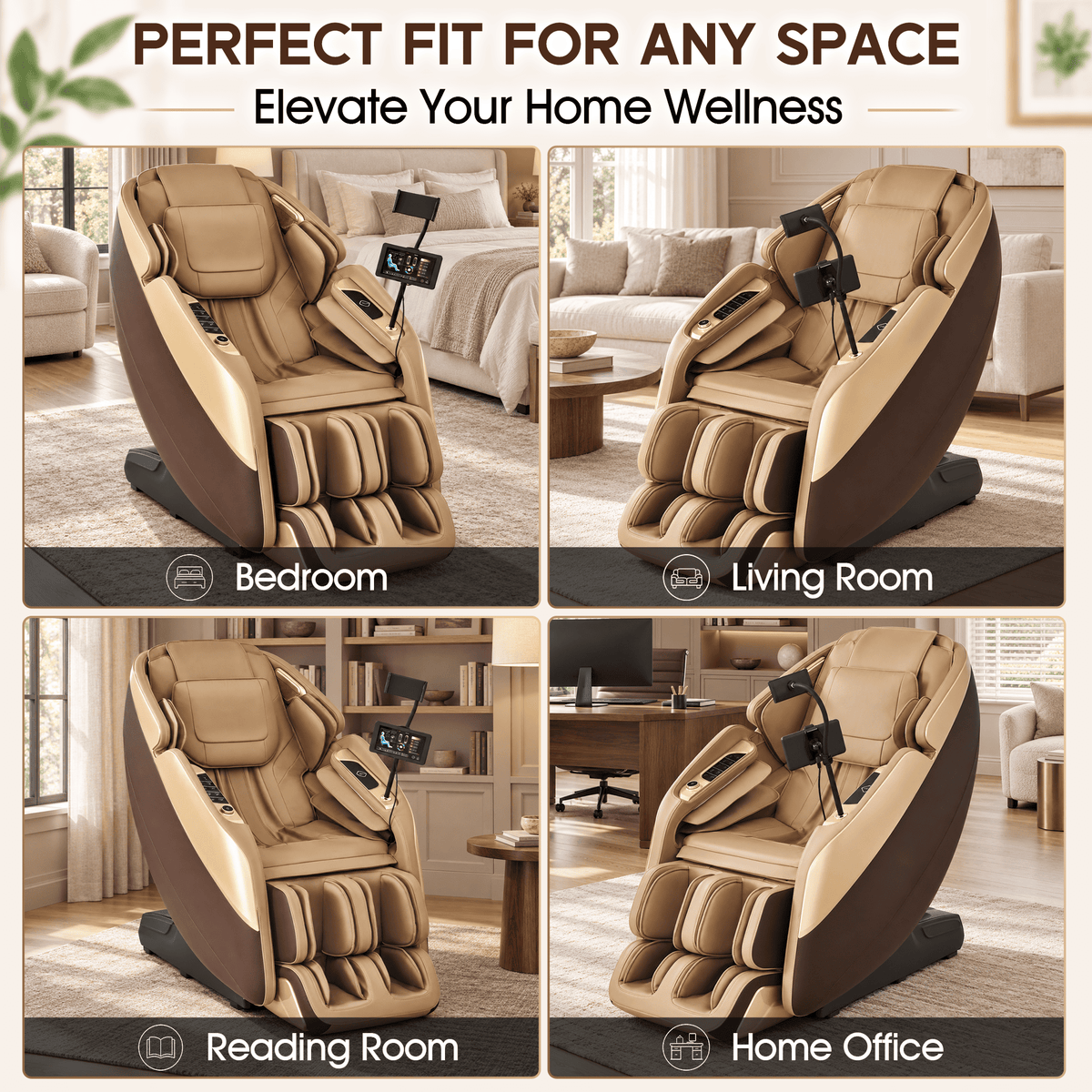 Smart 3D Zero Gravity Massage Chair-4D Massage Roller-Brown
