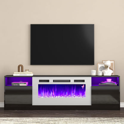 Portal 80" Fireplace TV Stand Amerlife 80" / Black & White
