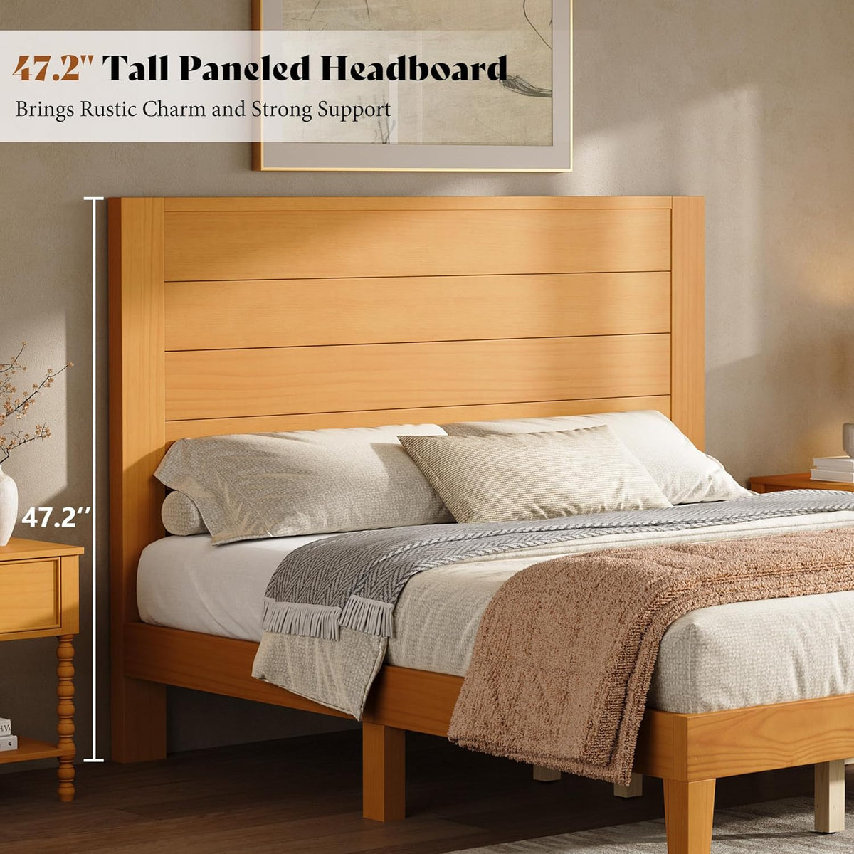 Fremont Wood Platform Bed Queen size Natural
