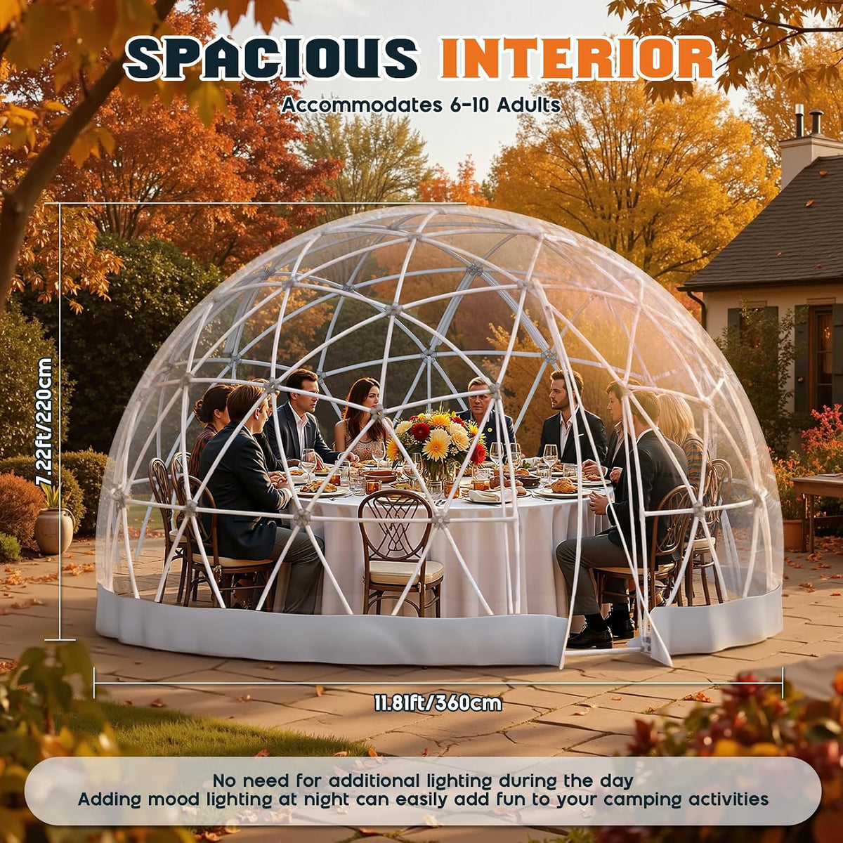 Clear Outdoor Garden Dome Tent-12FT