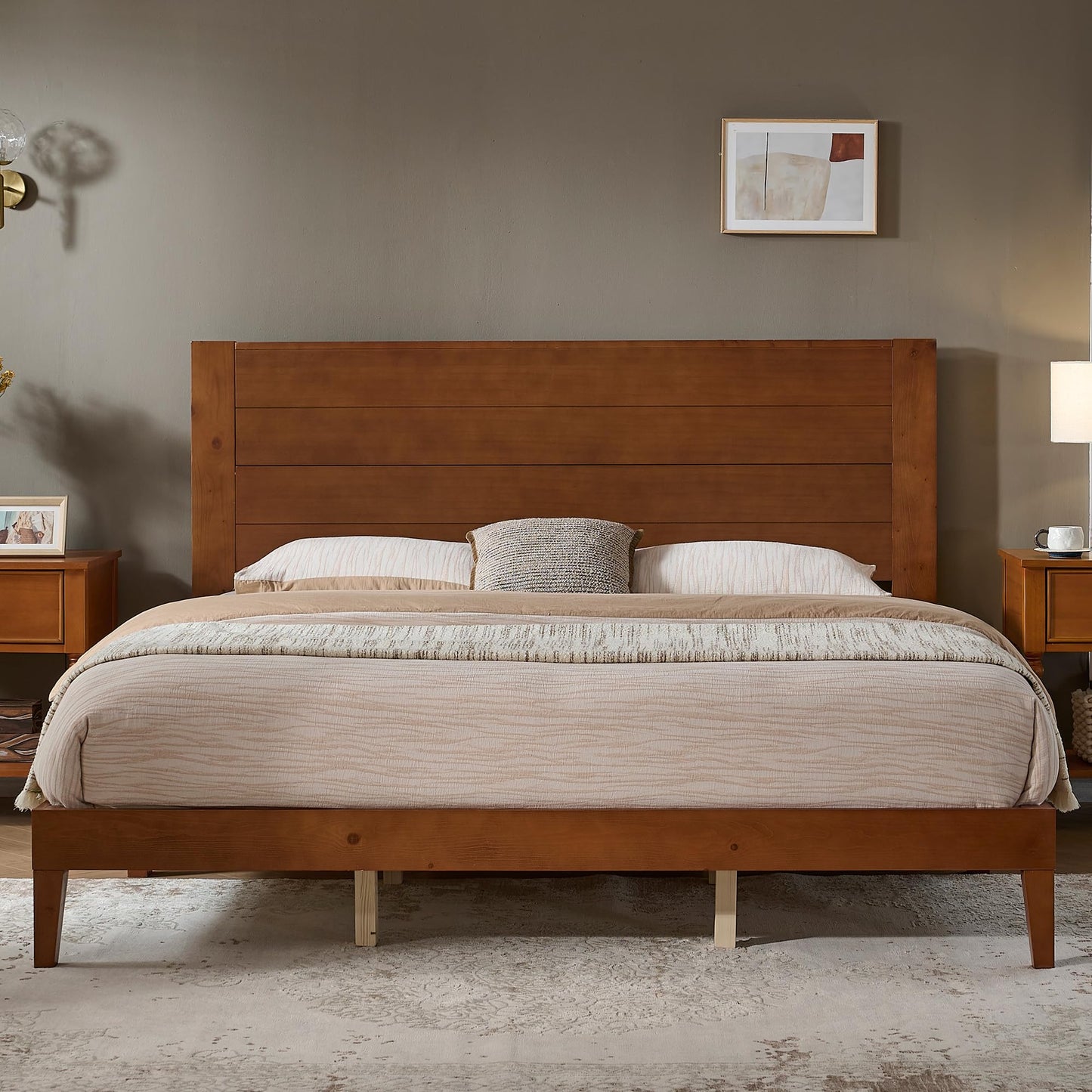 Fremont Wood Platform Bed King size Brown