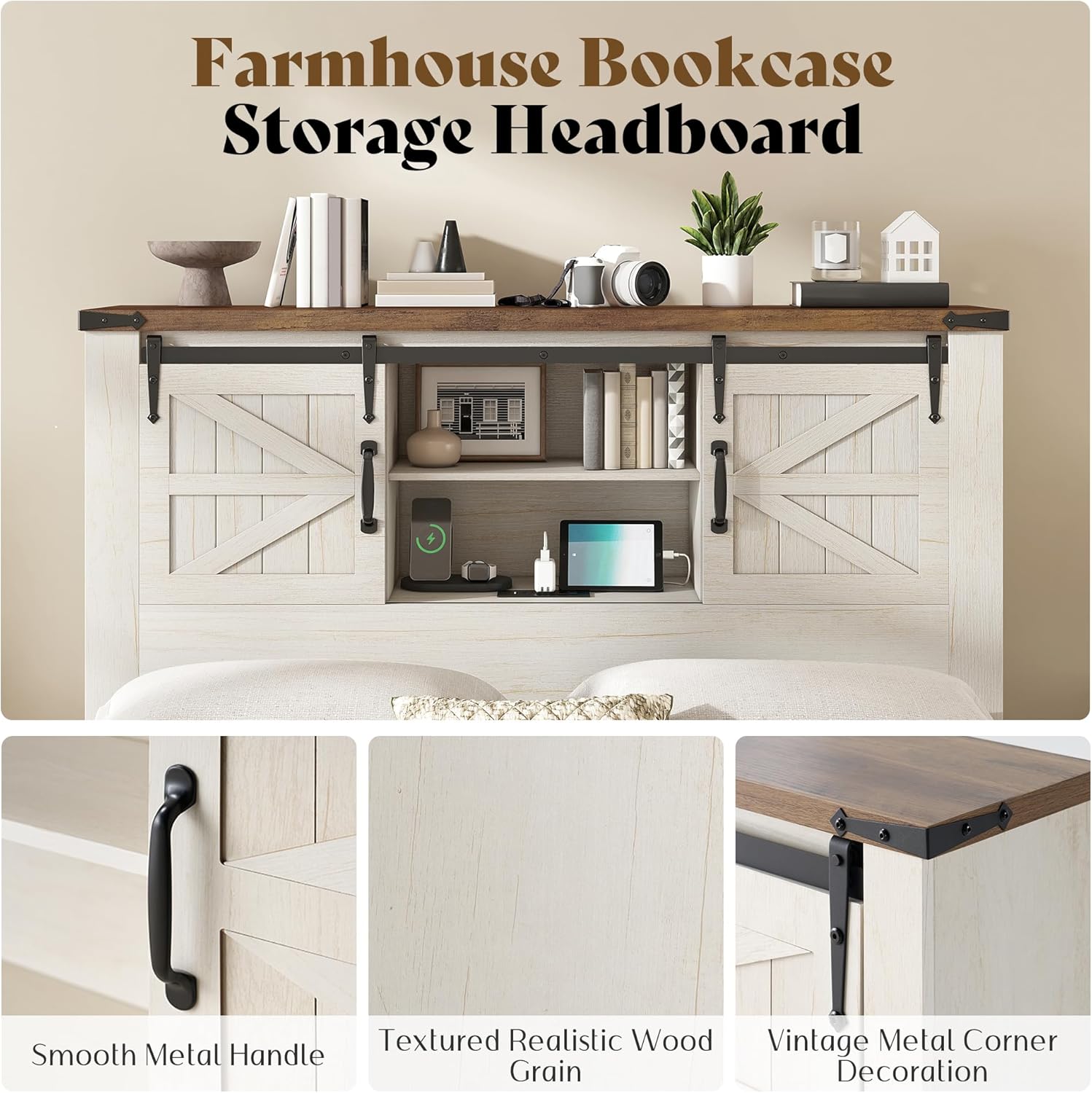Alderman 4-Piece Bedroom Set Amerlife Full / Distressed White