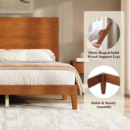 Fremont Wood Platform Bed King size Brown