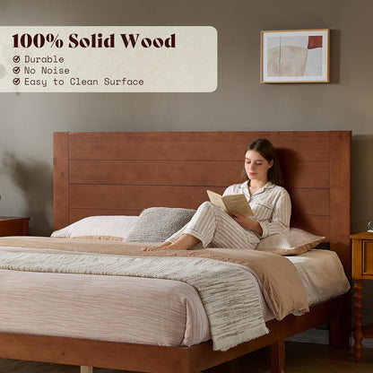 Fremont Wood Platform Bed Queen size Brown
