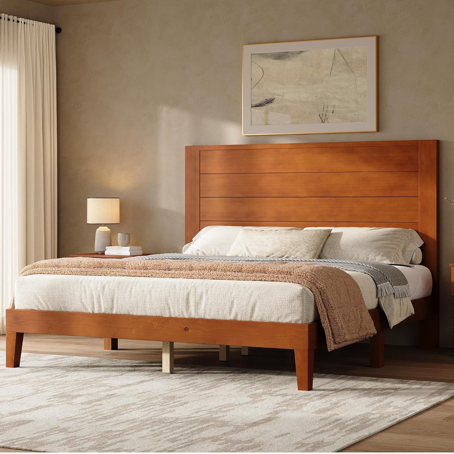 Fremont Wood Platform Bed King size Brown