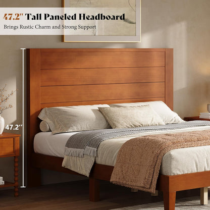 Fremont Wood Platform Bed King size Brown