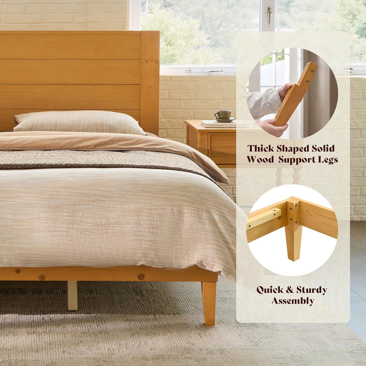 Fremont Wood Platform Bed King size Natural