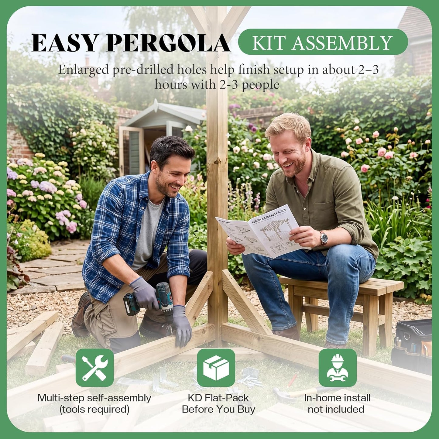 Cedrix Solid Cedar Wood Pergola-12X20