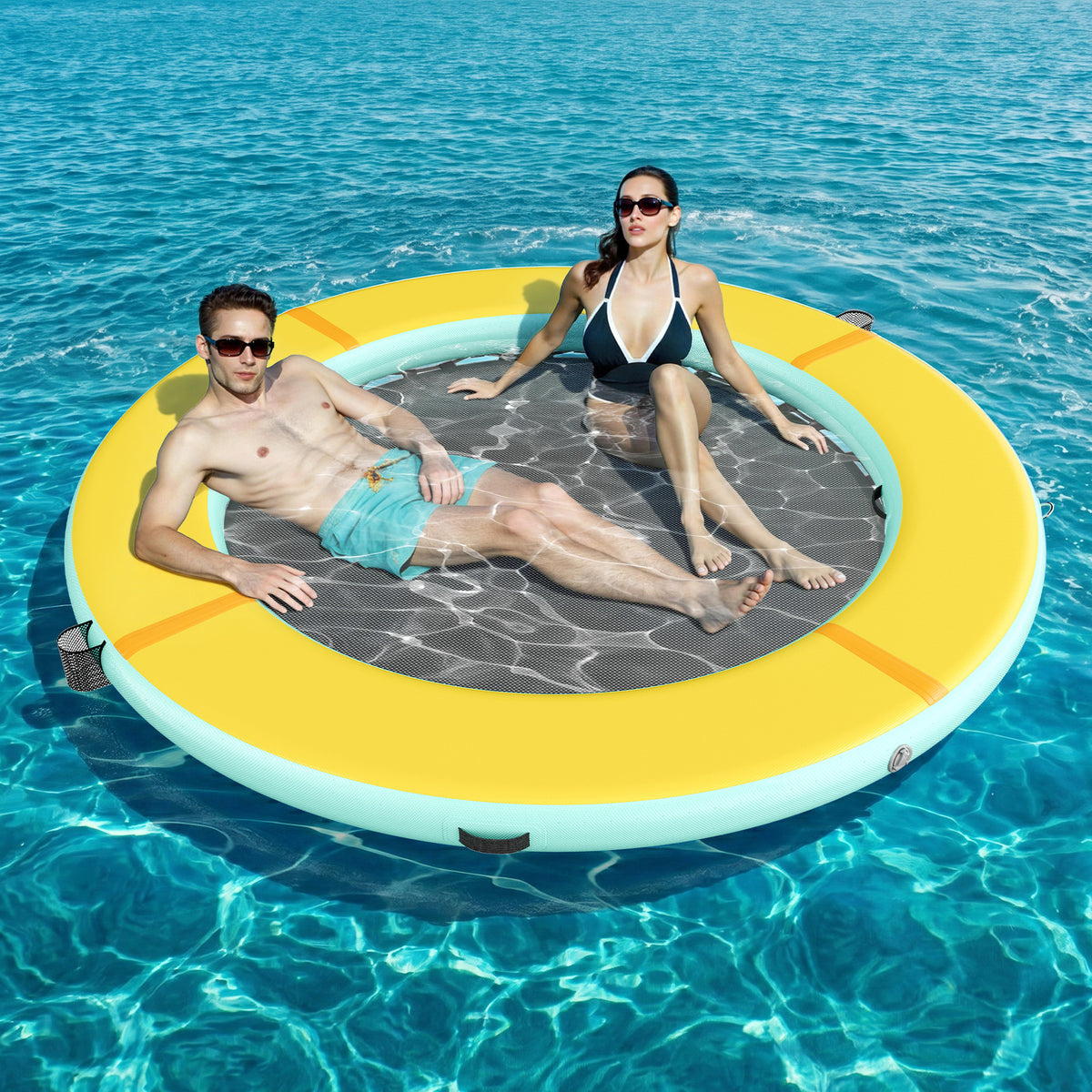 Nixie Inflatable Water Hammock-8*8FT / Circle / Yellow+Black