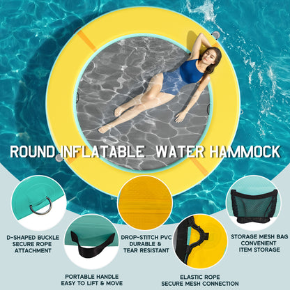 Nixie Inflatable Water Hammock-8*8FT / Circle / Yellow+Black