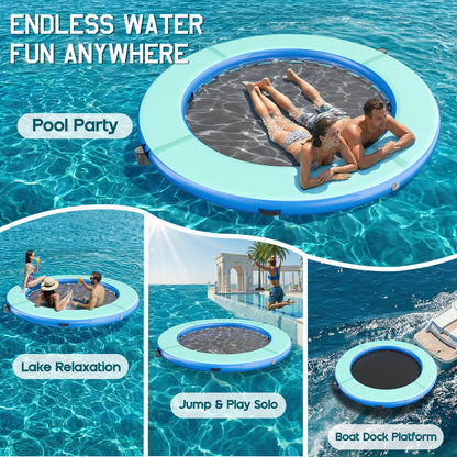 Nixie Inflatable Water Hammock-8*8FT / Circle / Green+Black