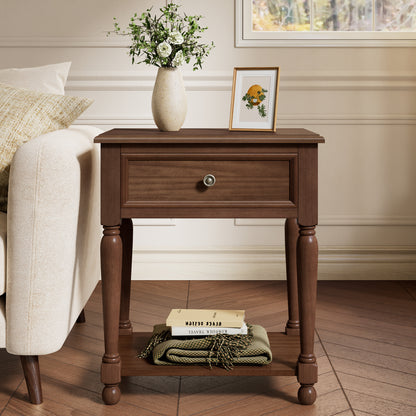 Ember Vintage Walnut Nightstand Set-Walnut